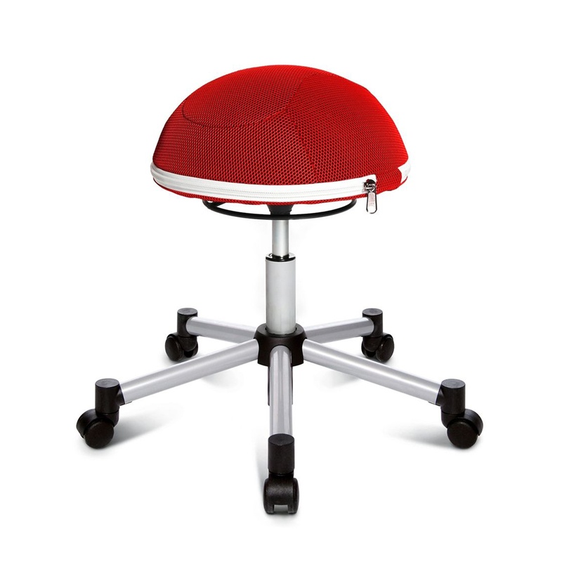 Image of Office stool Topstar Sitness Half Ball Red/Silver gray, New, Dynamic sitting - ideal for healthy sitting
