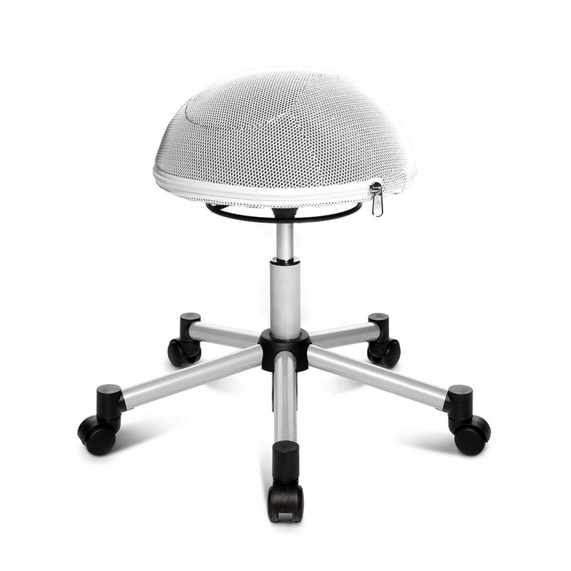 Image of Office stool Topstar Sitness Half Ball White/Silver gray, New, Dynamic sitting - ideal for healthy sitting