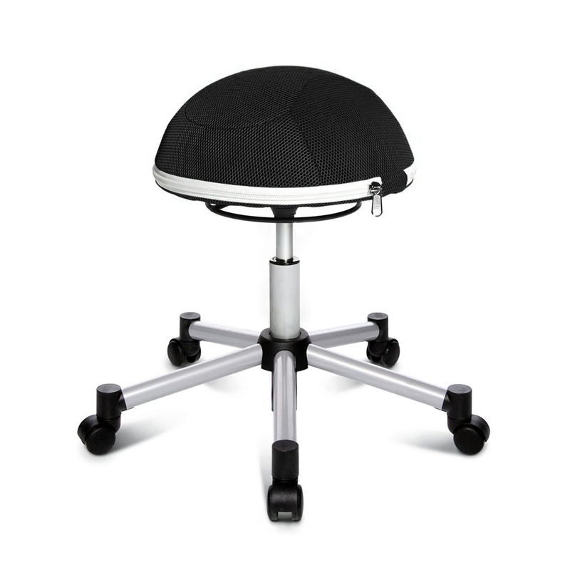 Image of Office stool Topstar Sitness Half Ball Black/Silver gray, New, Dynamic sitting - ideal for healthy sitting