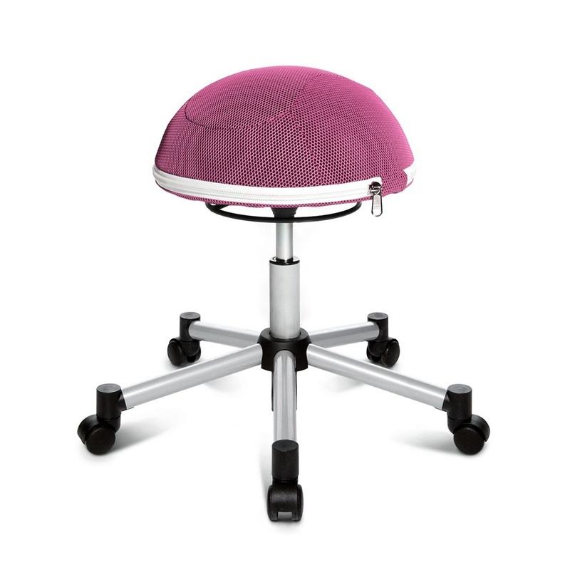 Image of Office stool Topstar Sitness Half Ball Pink/Silver gray, New, Dynamic sitting - ideal for healthy sitting