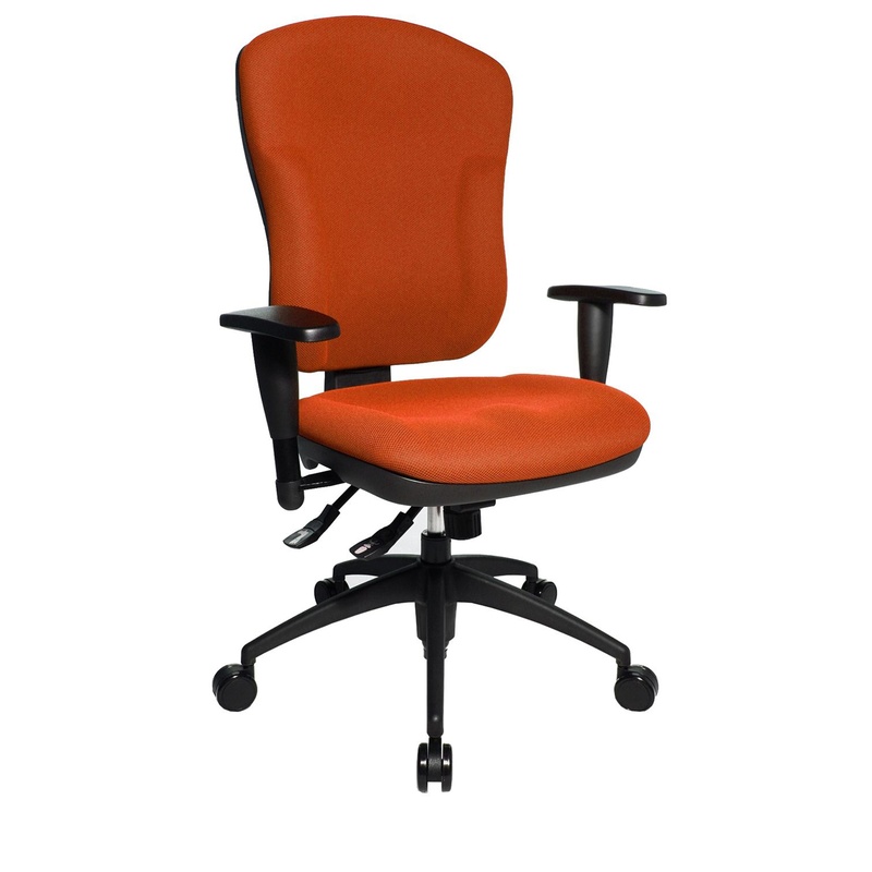 Image of Office chair Topstar Wellpoint 30 SY with 3D armrests, Orange/Black, New, Ergonomic chair - ideal for flexible working