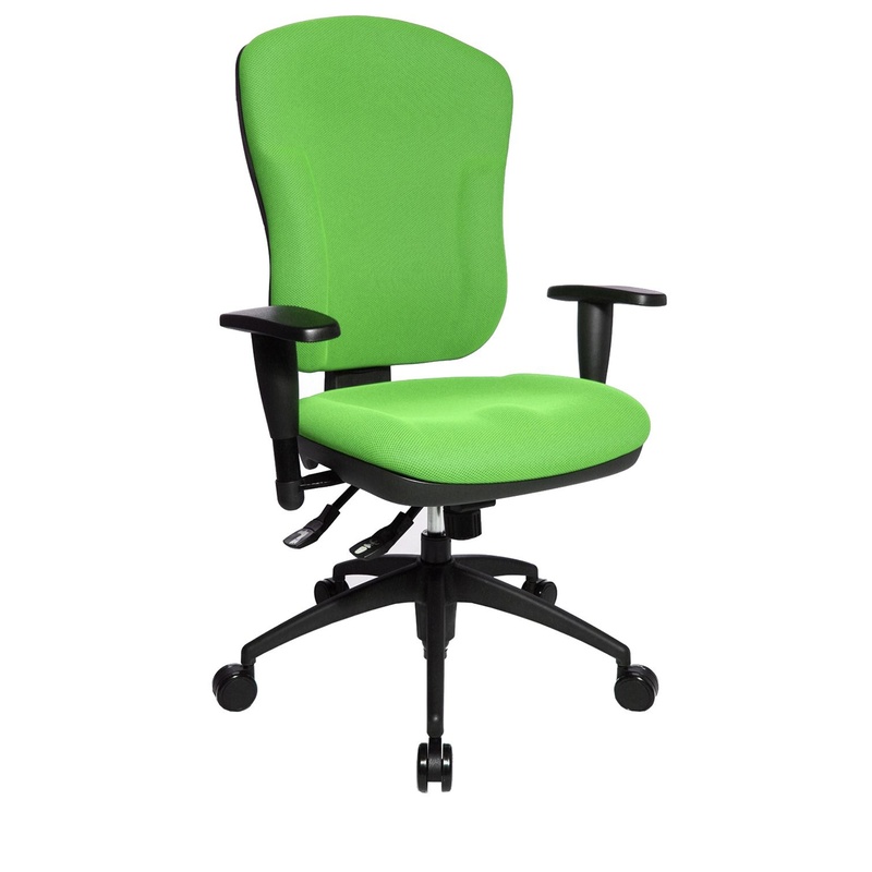 Image of Office chair Topstar Wellpoint 30 SY with 3D armrests, Green/Black, New, Ergonomic chair - ideal for flexible working