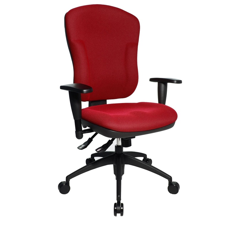 Image of Office chair Topstar Wellpoint 30 SY with 3D armrests, Red/Black, New, Ergonomic chair - ideal for flexible working
