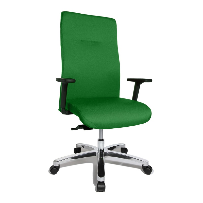 Image of Office chair Topstar Big Star 20 with 2D armrests, Green/Chrome-plated, New, Ergonomic chair - ideal for flexible working