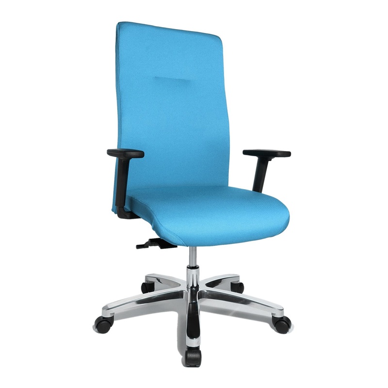 Image of Office chair Topstar Big Star 20 with 2D armrests, Light blue/Chrome-plated, New, Ergonomic chair - ideal for flexible working