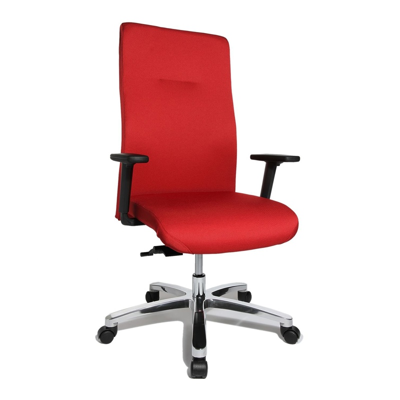 Image of Office chair Topstar Big Star 20 with 2D armrests, Red/Chrome-plated, New, Ergonomic chair - ideal for flexible working