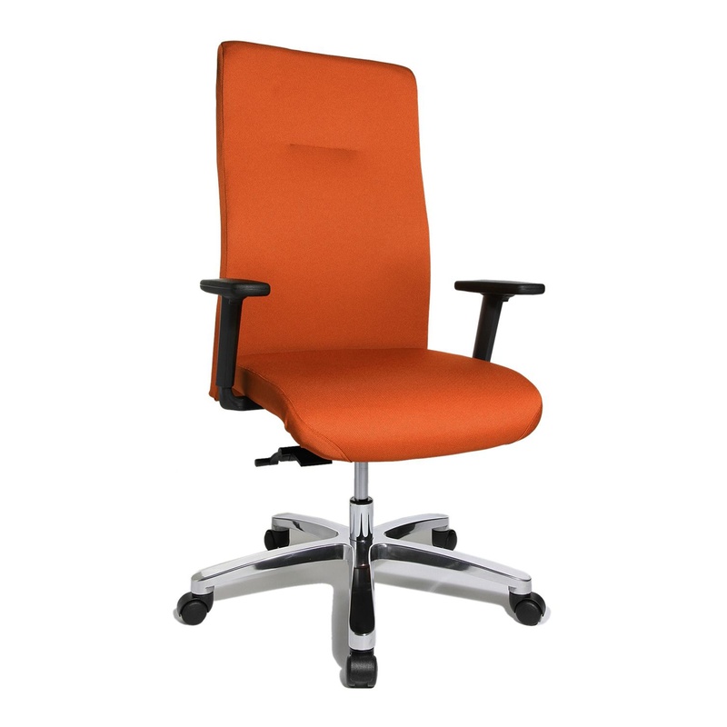 Image of Office chair Topstar Big Star 20 with 2D armrests, Orange/Chrome-plated, New, Ergonomic chair - ideal for flexible working
