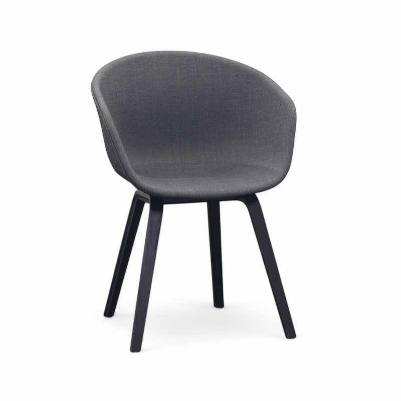 Image of Hay About a Chair AAC 23 Armchair Gray/Black with fixed armrests, Normal used - Perfect for office and reception