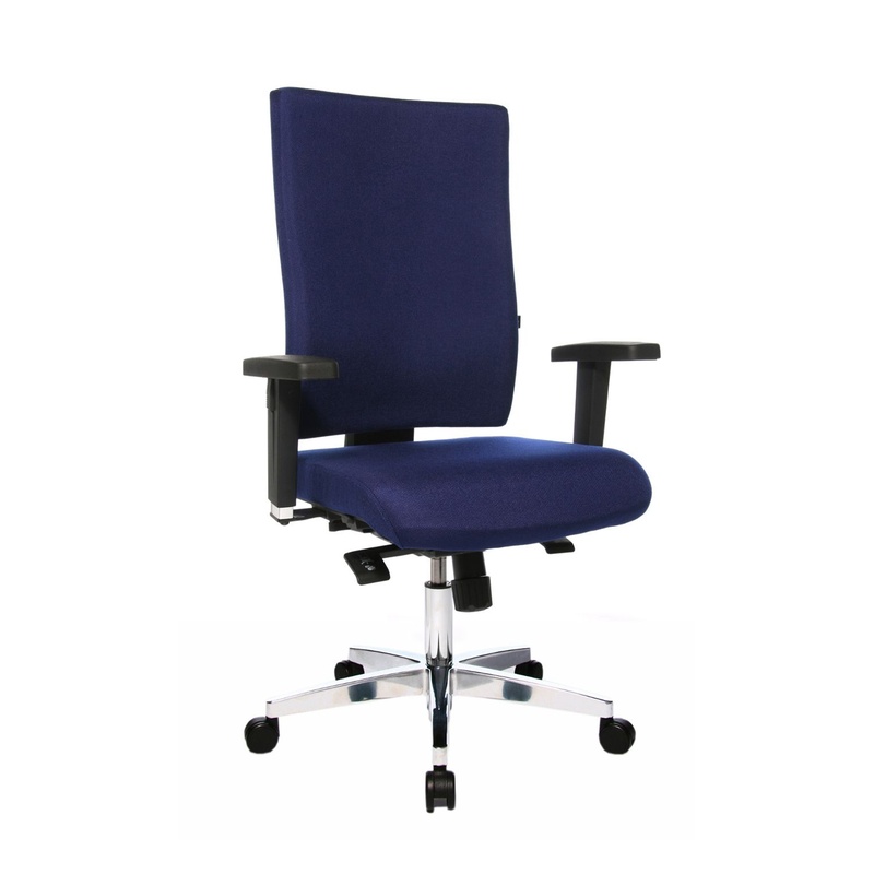 Image of Office chair Topstar Light Star 20 X with 2D armrests, Blue/Chrome-plated, New, Ergonomic chair - ideal for flexible working