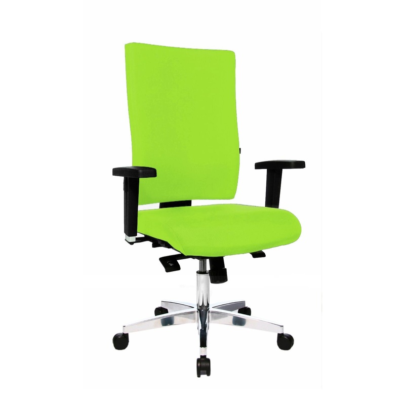 Image of Office chair Topstar Light Star 20 X with 2D armrests, Green/Chrome-plated, New, Ergonomic chair - ideal for flexible working