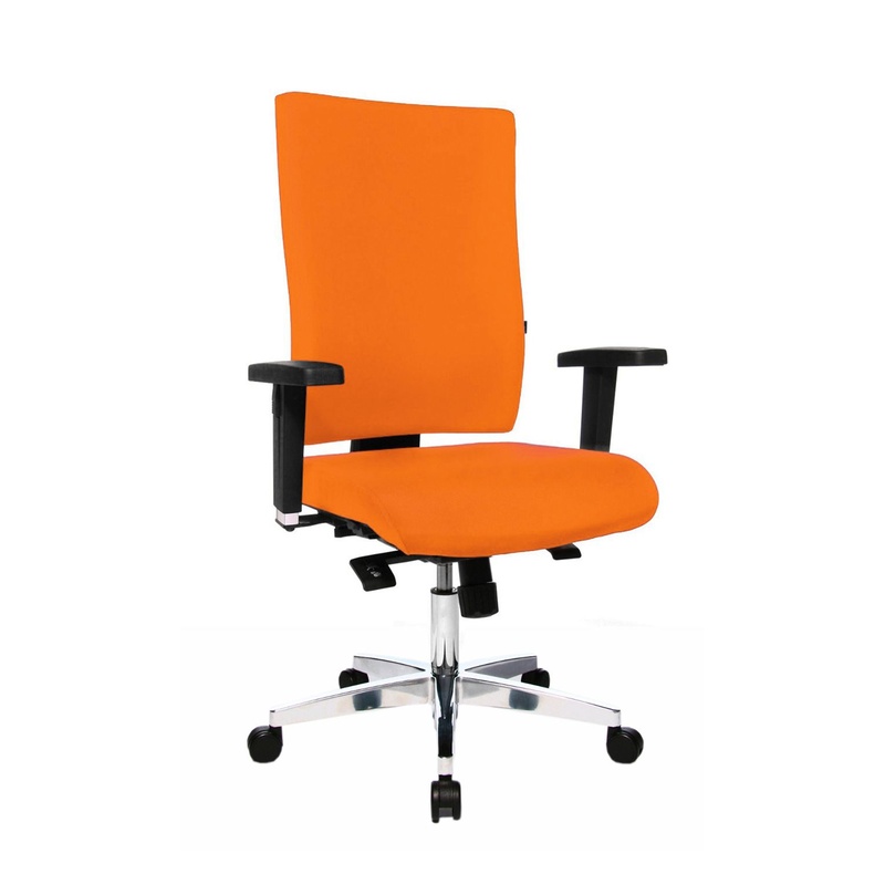 Image of Office chair Topstar Light Star 20 X with 2D armrests, Orange/Chrome-plated, New, Ergonomic chair - ideal for flexible working