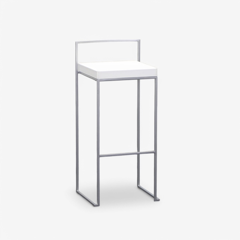 Image of Bar stool Lapalma Cubo S62, White/Silver gray without armrests, Normal used, Counter stool - Practical & comfortable