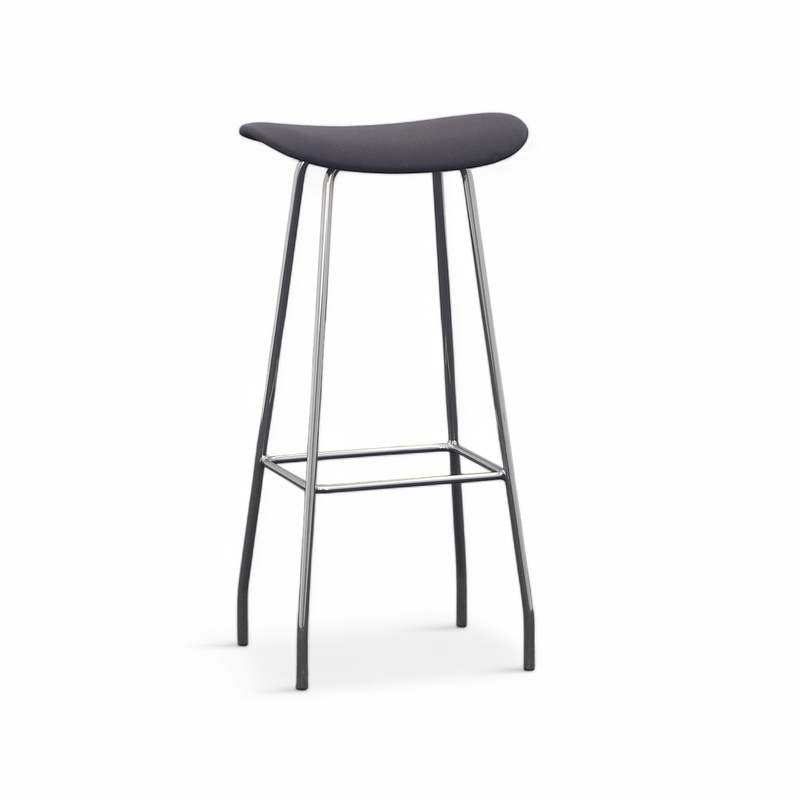 Image of Cornflake bar stool, Anthracite/Chrome-plated without armrests, Normal used, Counter stool - Practical & comfortable