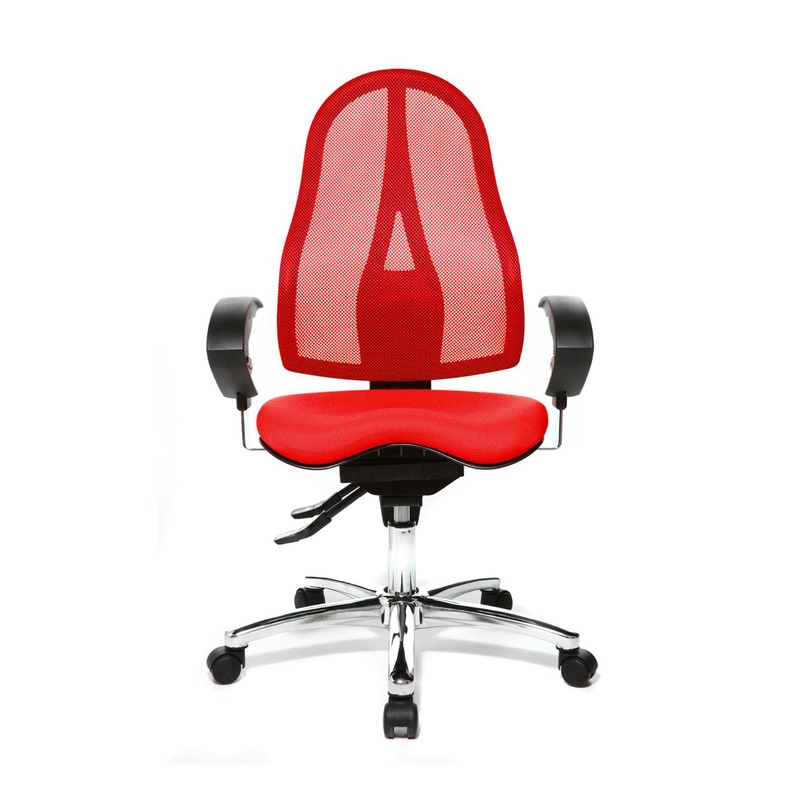 Image of Topstar Sitness 15 office swivel chair with 1D armrests, Red, New, Ergonomic chair - ideal for flexible working