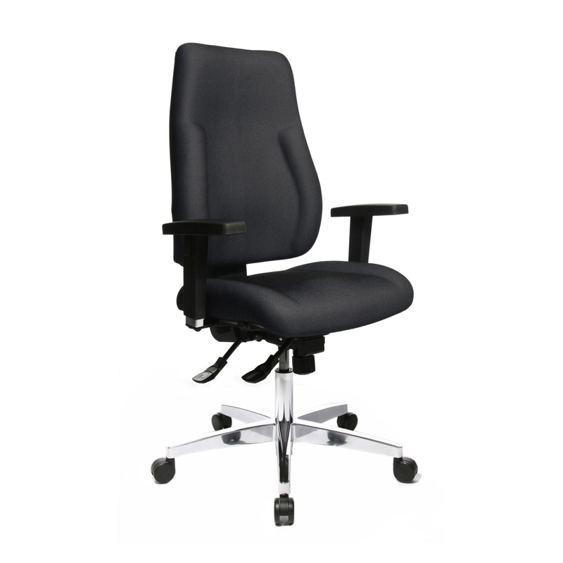 Image of Office chair Topstar Medilux 91 with 2D armrests, Black/Chrome-plated, New, Ergonomic chair - ideal for flexible working