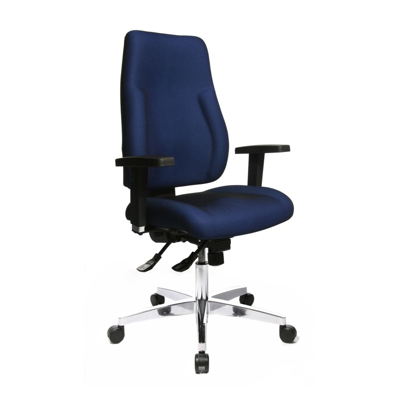 Image of Office chair Topstar Medilux 91 with 2D armrests, Blue/Chrome-plated, New, Ergonomic chair - ideal for flexible working