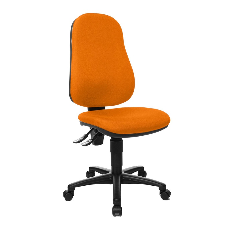 Image of Office chair Topstar Point 60 without armrests, Orange/Black, New, Ergonomic chair - ideal for flexible working