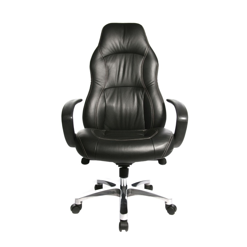 Image of Topstar RS 1 executive chair with fixed armrests, Black/Chrome-plated, New, Ergonomic chair - ideal for flexible working
