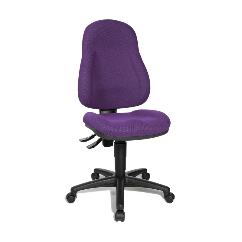 Image of Office chair Topstar Wellpoint 10 without armrests, Purple/Black, New, Ergonomic chair - ideal for flexible working