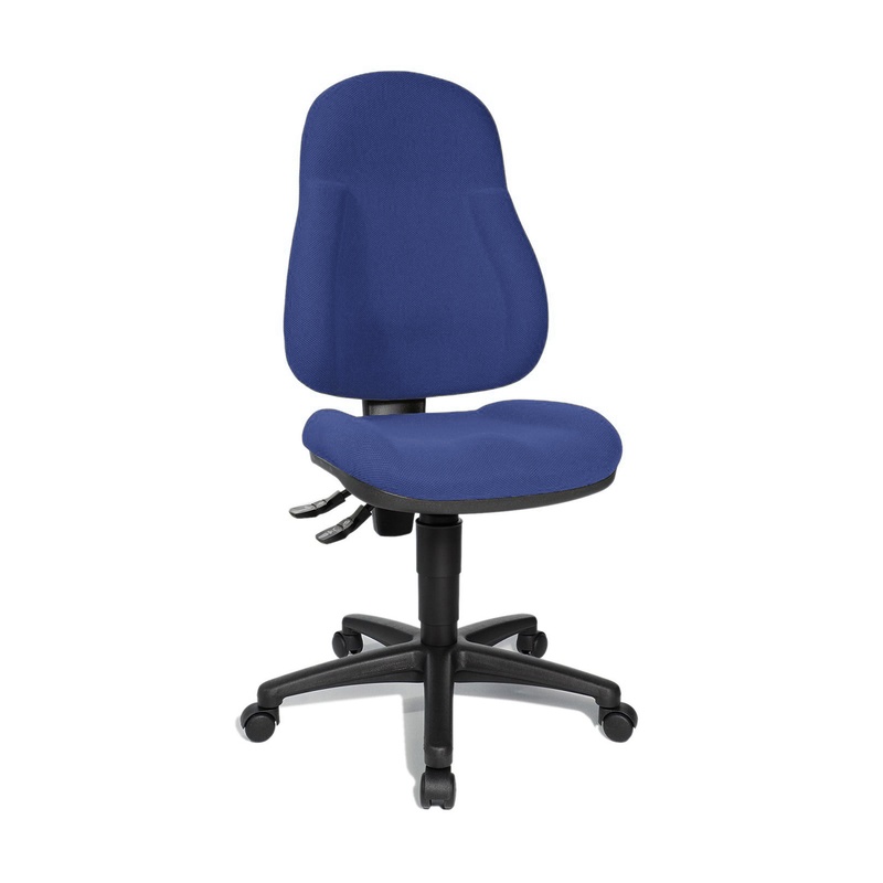 Image of Office chair Topstar Wellpoint 10 without armrests, Blue/Black, New, Ergonomic chair - ideal for flexible working