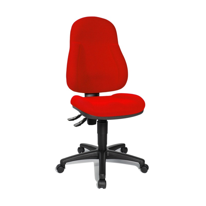 Image of Office chair Topstar Wellpoint 10 without armrests, Red/Black, New, Ergonomic chair - ideal for flexible working