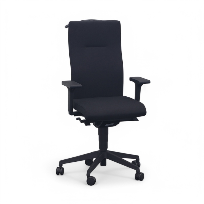 Image of Züco Cubo office chair with coat hanger with 1D armrests, Black/Black, Good, Ergonomic chair - ideal for flexible working