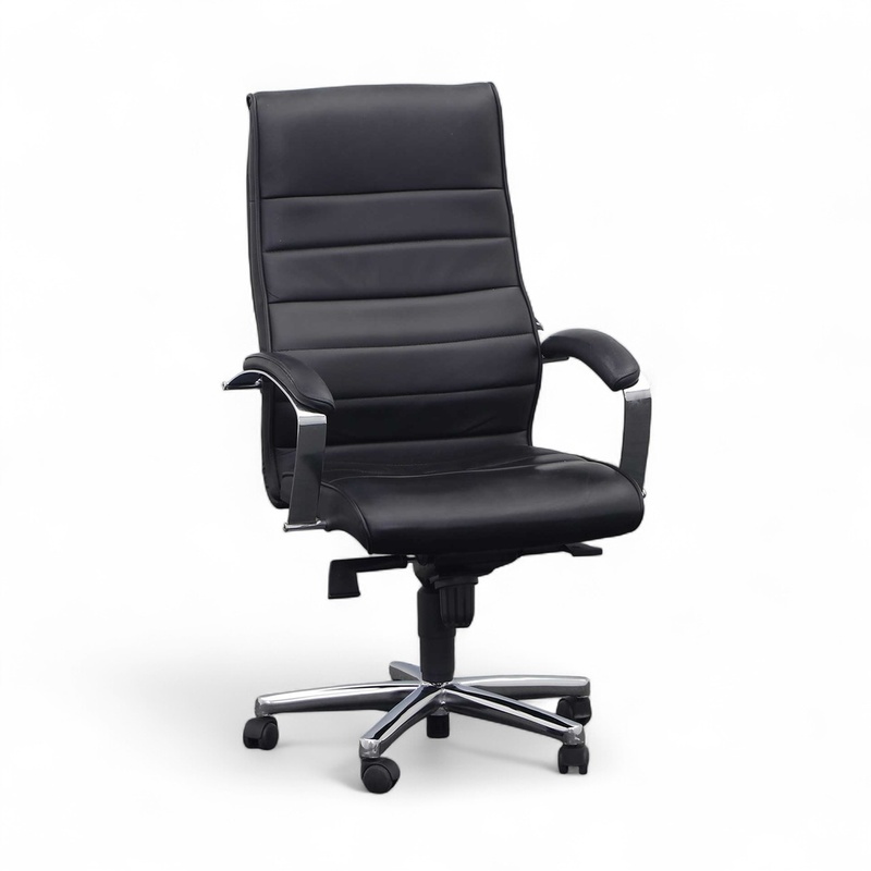 Image of Office swivel chair Topstar TD Luxe 10 leather black with ring armrests, Black, Normal used, Ergonomic chair - ideal for flexible working