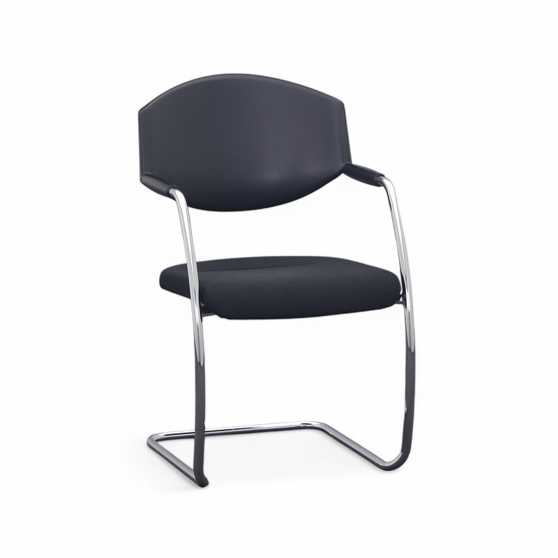 Image of Stackable conference chair Giroflex 16 Black with fixed armrests, Free swinging, Normal used - Perfect for visitors and guests