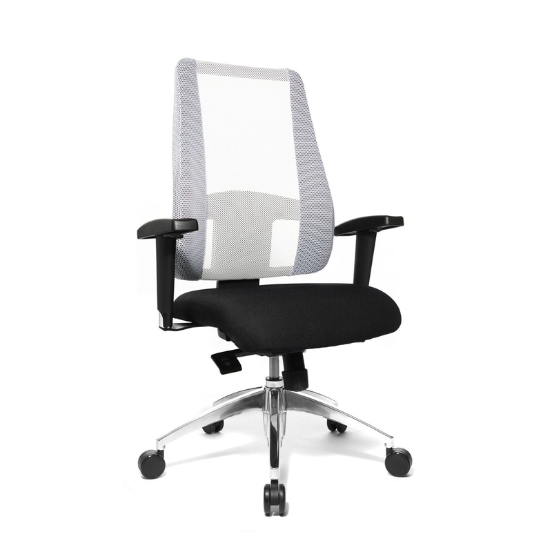 Office swivel chair Topstar Lady Sitness Deluxe with 2D armrests, White, New, Ergonomic chair - ideal for flexible working
