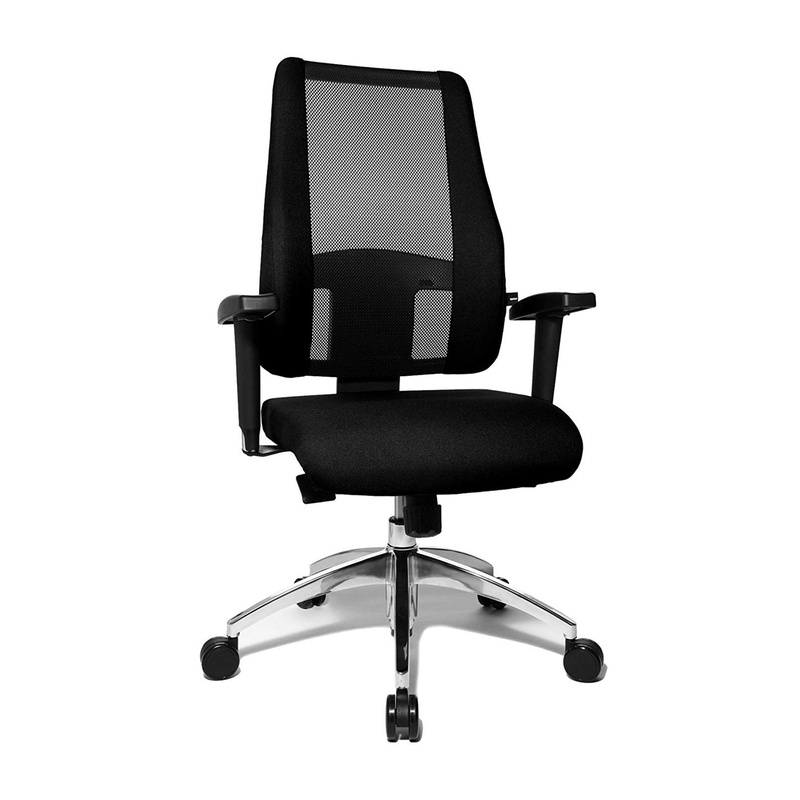 Image of Topstar Air Syncro office chair with 1D armrests, Black/Chrome-plated, New, Ergonomic chair - ideal for flexible working