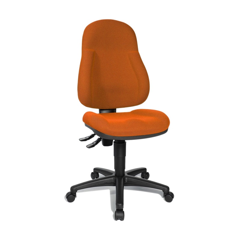 Image of Office chair Topstar Wellpoint 10 without armrests, Orange/Black, Very good, Ergonomic chair - ideal for flexible working