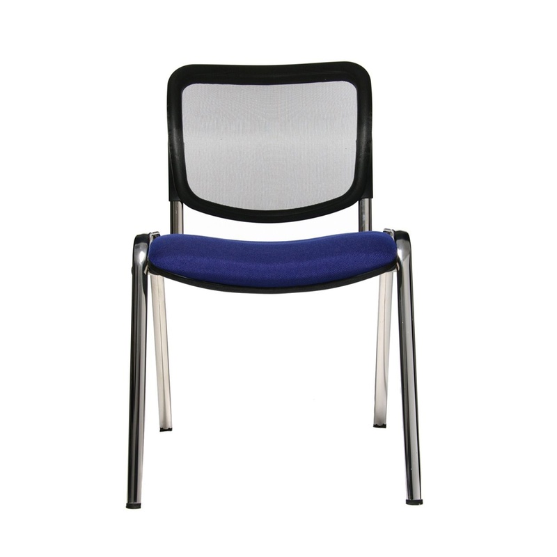 Image of 4-leg chair Topstar Net Point Visit Blue/Chrome-plated without armrests, New - Perfect for office and reception