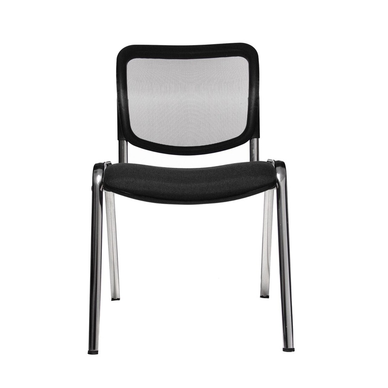 Image of 4-leg chair Topstar Net Point Visit Black/Chrome-plated without armrests, New - Perfect for office and reception