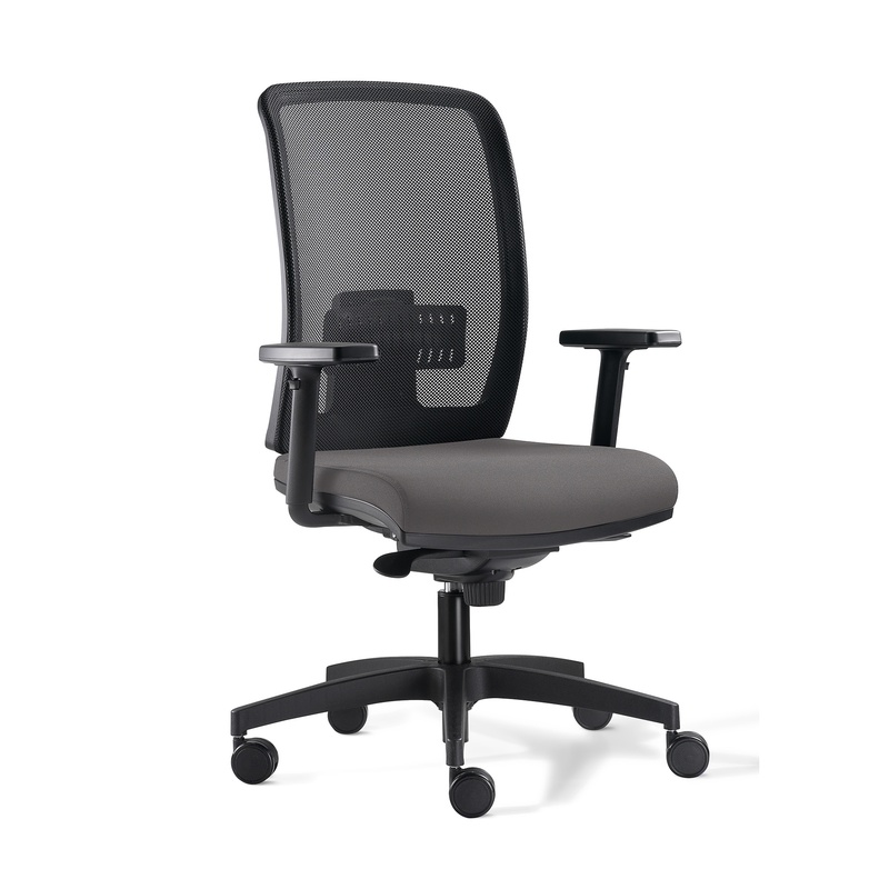 Image of Office chair Milani Cometa Mesh with 1D armrests, Gray/Black, New, Ergonomic chair - ideal for flexible working