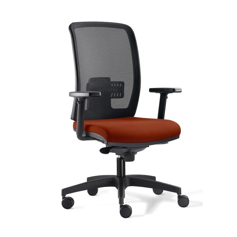 Image of Office chair Milani Cometa Mesh with 1D armrests, Orange/Black, New, Ergonomic chair - ideal for flexible working