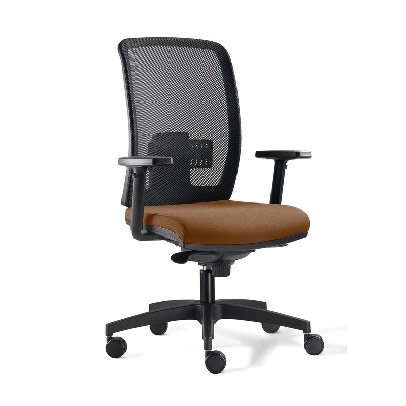 Image of Office chair Milani Cometa Mesh with 1D armrests, Brown/Black, New, Ergonomic chair - ideal for flexible working