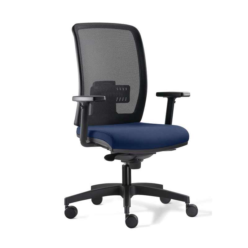 Image of Office chair Milani Cometa Mesh with 1D armrests, Blue/Black, New, Ergonomic chair - ideal for flexible working