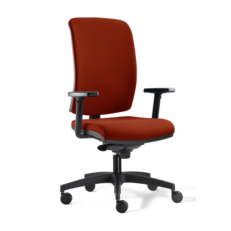 Image of Office chair Milani Cometa with 1D armrests, Orange/Black, New, Ergonomic chair - ideal for flexible working