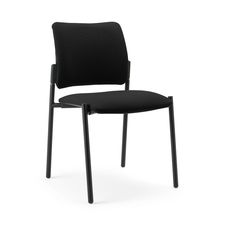 Image of 4-leg chair Milani Maia Black/Black without armrests, New - Perfect for office and reception