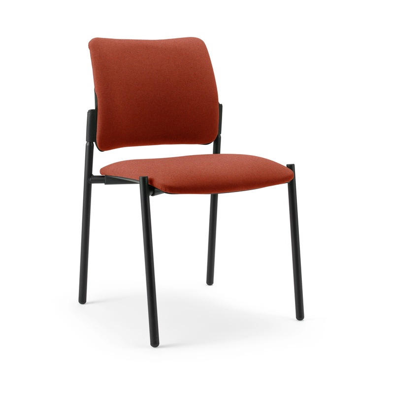 Image of 4-leg chair Milani Maia Orange/Black without armrests, New - Perfect for office and reception