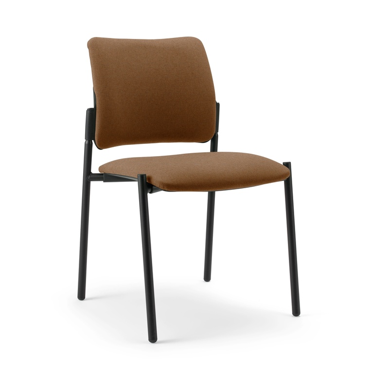 Image of 4-leg chair Milani Maia Brown/Black without armrests, New - Perfect for office and reception