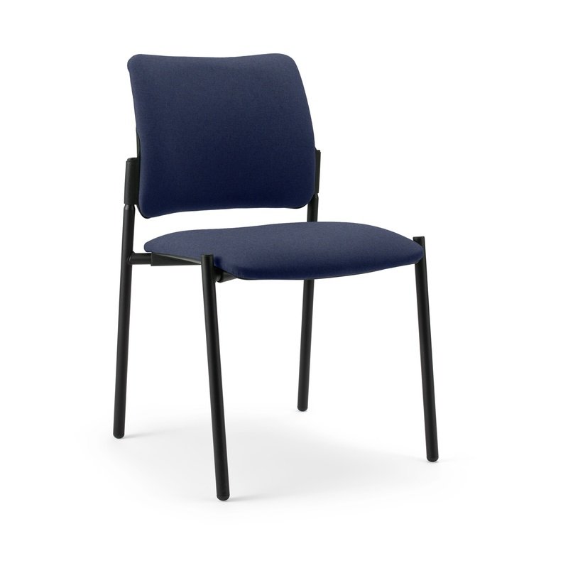 Image of 4-leg chair Milani Maia Blue/Black without armrests, New - Perfect for office and reception