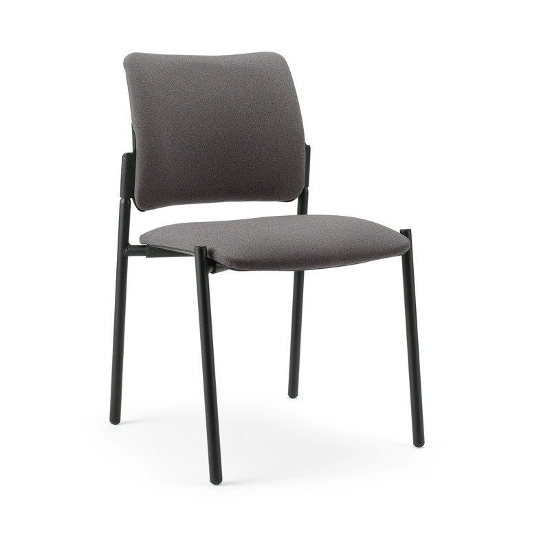 Image of 4-leg chair Milani Maia Gray/Black without armrests, New - Perfect for office and reception