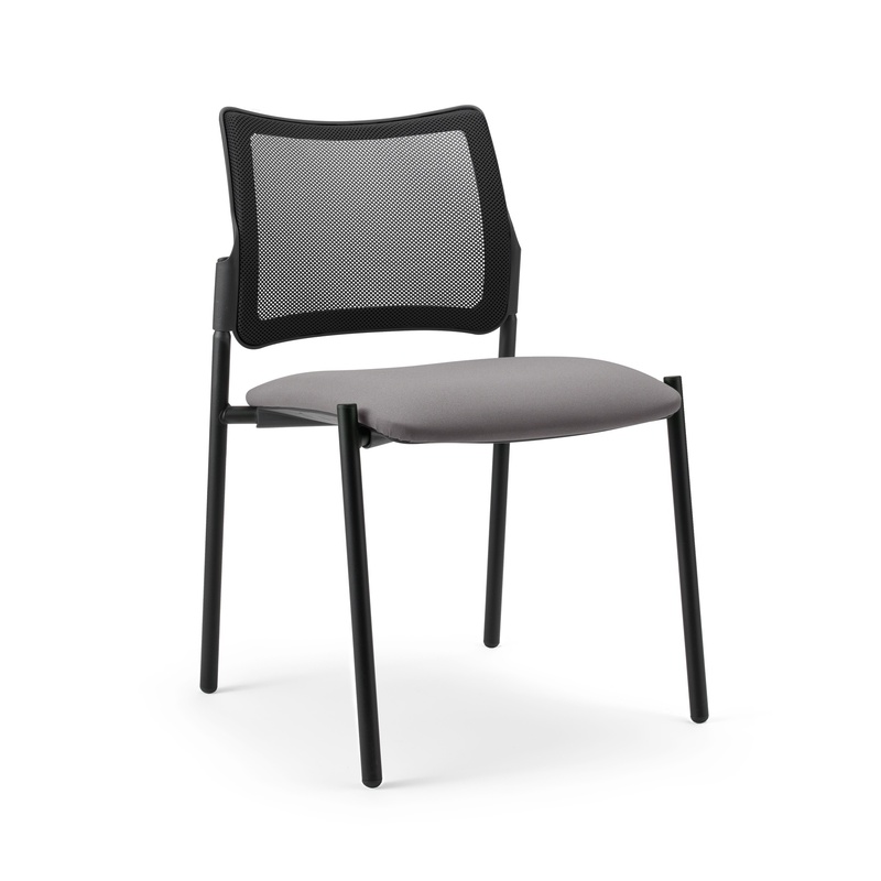 Image of 4-leg chair Milani Maia Mesh Gray/Black without armrests, New - Perfect for office and reception
