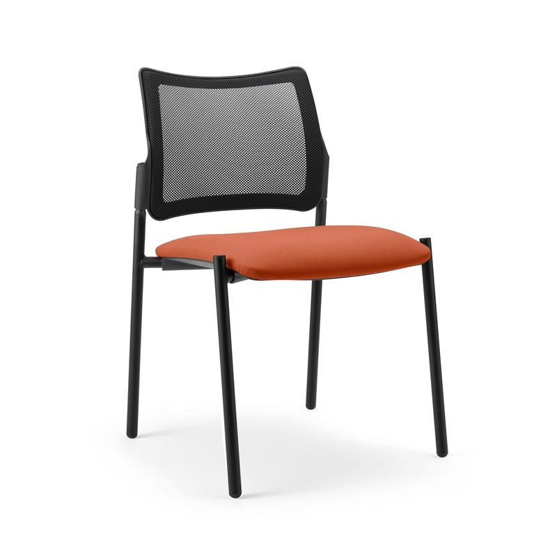 Image of 4-leg chair Milani Maia Mesh Orange/Black without armrests, New - Perfect for office and reception