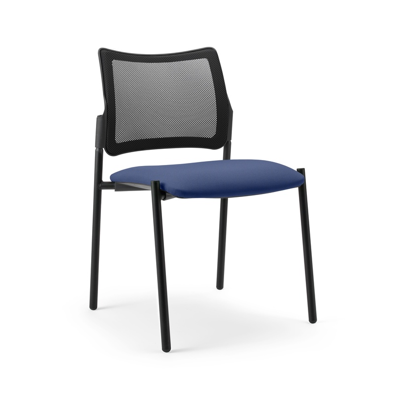 Image of 4-leg chair Milani Maia Mesh Blue/Black without armrests, New - Perfect for office and reception
