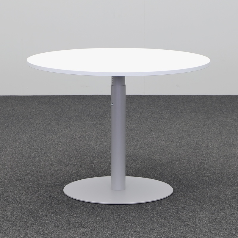 Tradingzone Proline meeting table 100x100 cm, White gray/Silver gray, Round, New, Table - For professional meetings