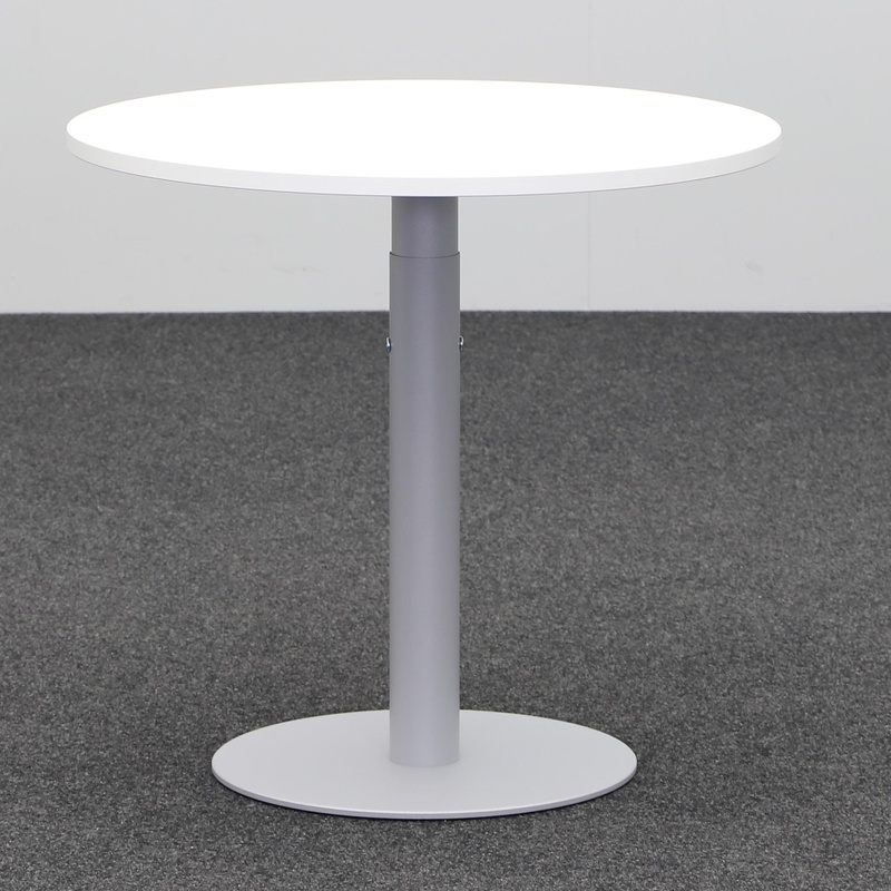 Tradingzone Proline meeting table 80x80 cm, White/Silver gray, Round, New, Table - For professional meetings