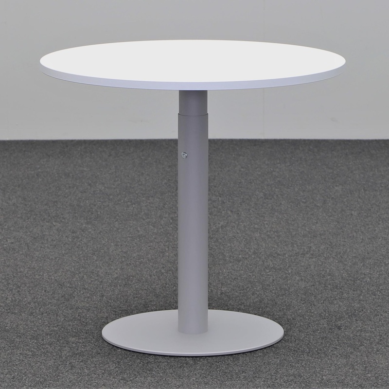 Tradingzone Proline meeting table 80x80 cm, White gray/Silver gray, Round, New, Table - For professional meetings