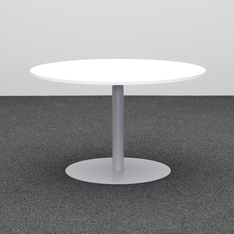 Tradingzone Proline meeting table 120x120 cm, White/Silver gray, Round, New, Table - For professional meetings